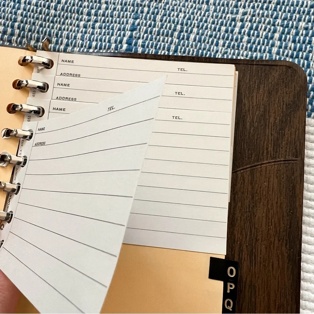 Vintage 70’s mini‎ vinyl brown address binder book Filofax planner